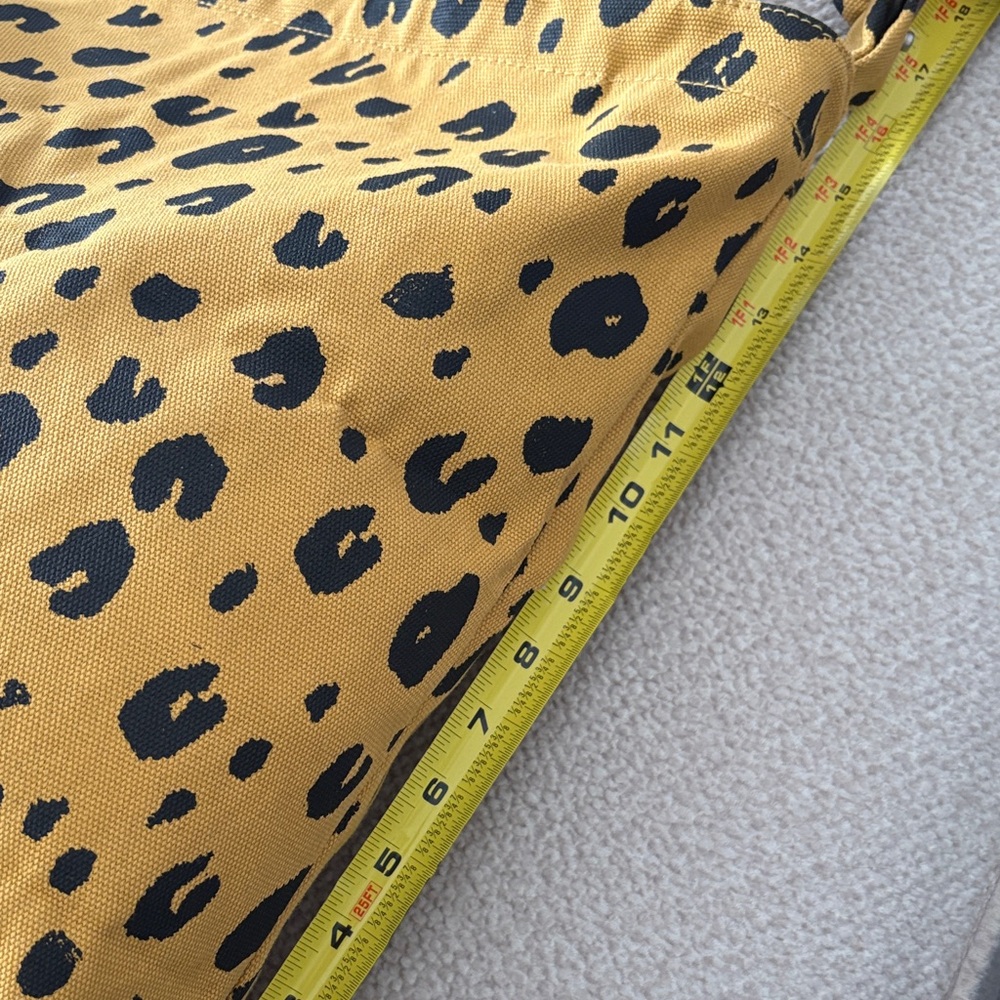 BAGGU Canvas Duck Bag- Cheetah / Leopard Print Tote Bag - Yellow and Black - Picture 4 of 12